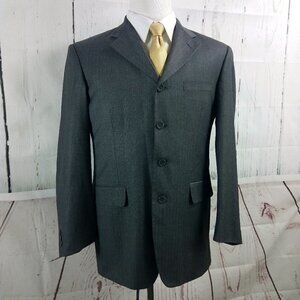 Cezar Del Prado Gray Check Suit Blazer Sports Coat